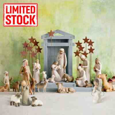 20 Pcs Willow Tree Nativity Set Sculpted Hand painted Nativity Figures Christmas