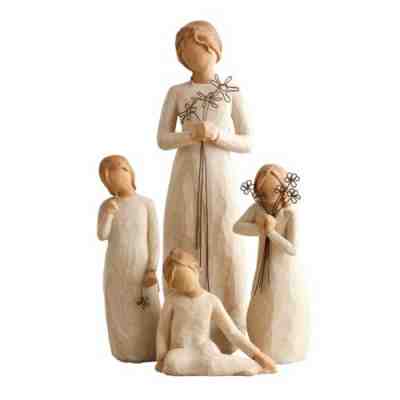 Willow Tree Figurines Gift Set Mother with Three Daughters in Individual Boxes