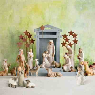 Hand Painted Willow Tree Nativity Figures Set Statue Decor Christmas 20Pcs Gift