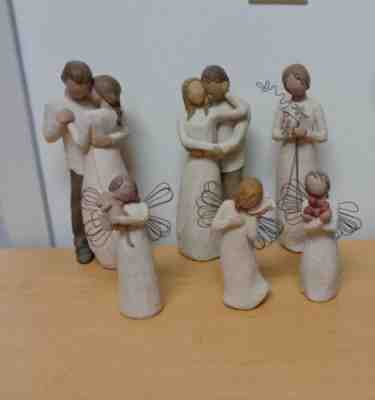 Lot of 6 Willow Tree Figurine Together Promise Grateful etc. by Susan Lordi