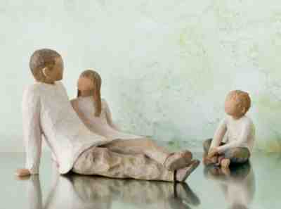 Willow Tree Family Grouping Father and Kids