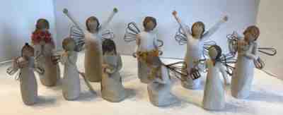 Willow Tree Lot 10 Angel Figurines Sunshine Hope Miracles Courage Light Wisdom
