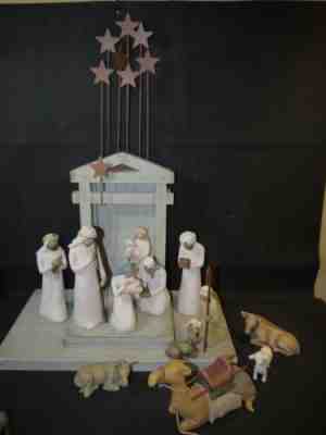 WILLOW TREE Nativity Set Figurines Plus Manger and Stars.