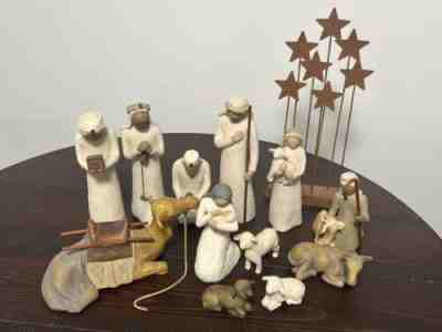 WILLOW TREE 13 PC NATIVITY & THREE WISEMEN SET Susan Lordi Demdaco 1999-2002