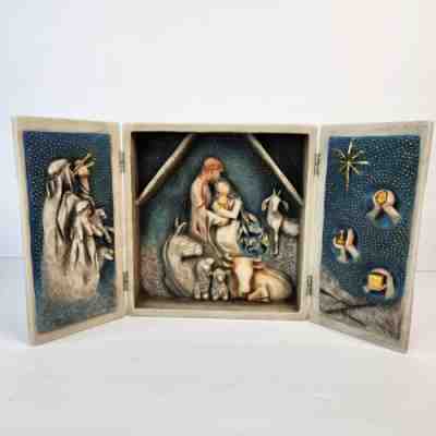 Starry Night Nativity Triptych Hand Painted Willow Tree by Susan Lordi - Demdaco