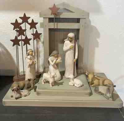 Willow Tree Nativity Set With CrÃ¨che! Nice! Pre-owned!