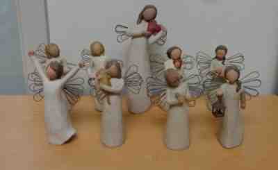 Lot of 9 Willow Tree Angel courage friendship healing etc. figurine Susan Lordi