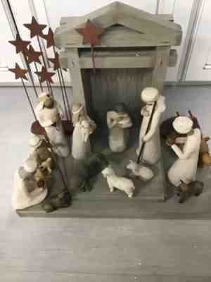 VTG 18 piecesWILLOW TREE SUSAN LORDI DEMDACO NATIVITY FULL SET, ALL PIECES MINT!