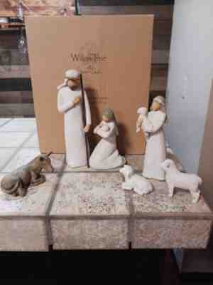 6 piece Willow Tree Nativity Figures Set Statue Hand Painted Decor Farm House
