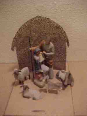 Willow Tree The Holy Family & Sheltering Animals Nativity Set 6 pieces 2010