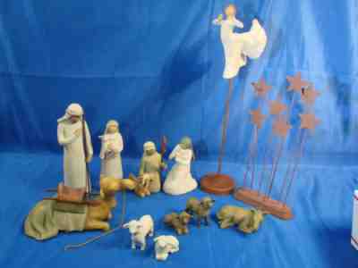 Willow Tree Nativity Statue Set Hand Painted 12 PC Religious Christmas Sculpture
