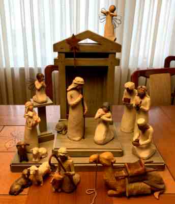 Willow Tree Nativity Set Susan Lordi 17 Pieces Rare Angel on Stand 2002 Creche