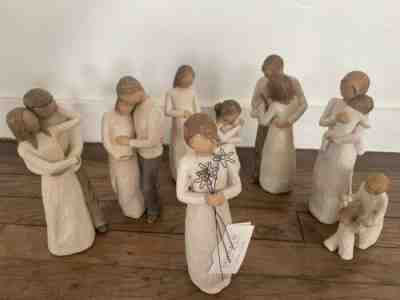 Lot 8 Willow Tree Figurines by Demdaco Grateful Together Our Gift Guardian Home