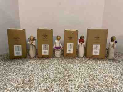 Lot of 4 Willow Tree Figurines w/Boxes - Friendship Simple Joys Lavender Grace
