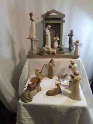 Willow Tree Nativity Set Susan Lordi 22 Pieces Shepherd Stable Animals Creche