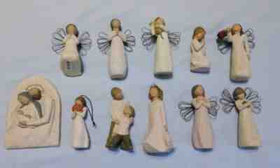 Lot of 11 Willow Tree Figures Love, Prayer, Puppy, Boy, Ireland, Mary, Most VG