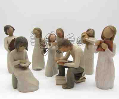 Lot 8 Willow Tree Angels Figurines Friendship Thank You Wisdom Quest Learning