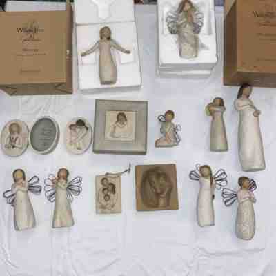 Lot of 15 Willow Tree Angels DEMDACO Susan Lordi Figurines Boxes & Plaques