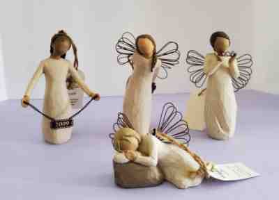 Demdaco Willow Tree Angel Christmas Ornaments Lot Of 8, Retired