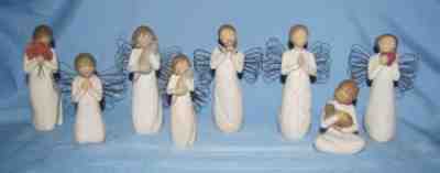 Lot of 8 Willow Tree Figurines Ornament by Demdaco Susan Lordi. Angel Star Love 