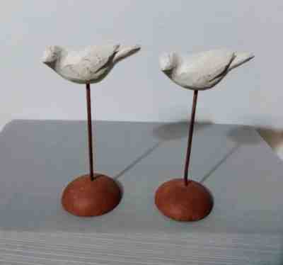 1999 Bird On Wire Sculpture Set Susan Lordi Willow Tree White Dove Rare