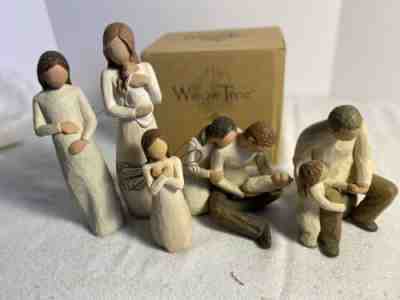 Lot of 5 Willow Tree figurines. Pregnancy , new born , Fatherhood, angel, G-paw