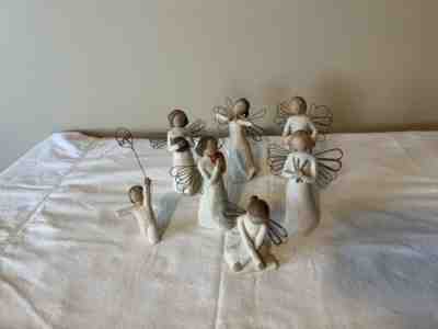 Willow Tree Lot 6 Angels + Boy with Hope Balloon - Great Condition