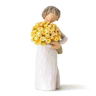 NWT Retired Willow Tree Good Cheer Figurine 2015 Susan Lordi Yellow Rose In Box