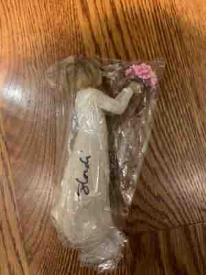 Willow Tree-Thank You Demdaco Susan Lordi #27267 2013Girl w/Pink Bouquet SIGNED
