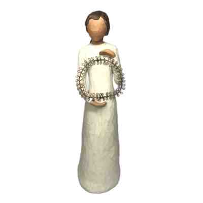 Willow Tree Large Figurine Welcoming Spirit Woman with Wreath 1999 Susan Lordi