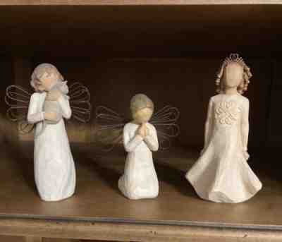 Lot Of 3 Willow Tree Figures Irish Charm Angel Of Prayer and With Affection
