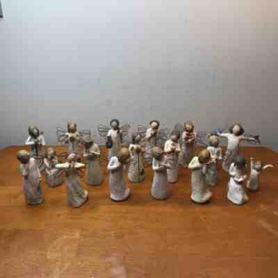 Lot Of 18 Willow Tree Angel Figurines Summer, Heart, Caring, Hope, Loving & More