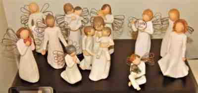 COLLECTION OF 9 WILLOW TREE ANGELS FIGURINES + Irish Charm + Quietly (11 TOTAL)