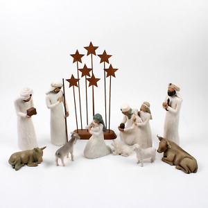 Willow Tree Nativity Figures Statue Hand Painted Decor Christmas Gifts 12 Piece