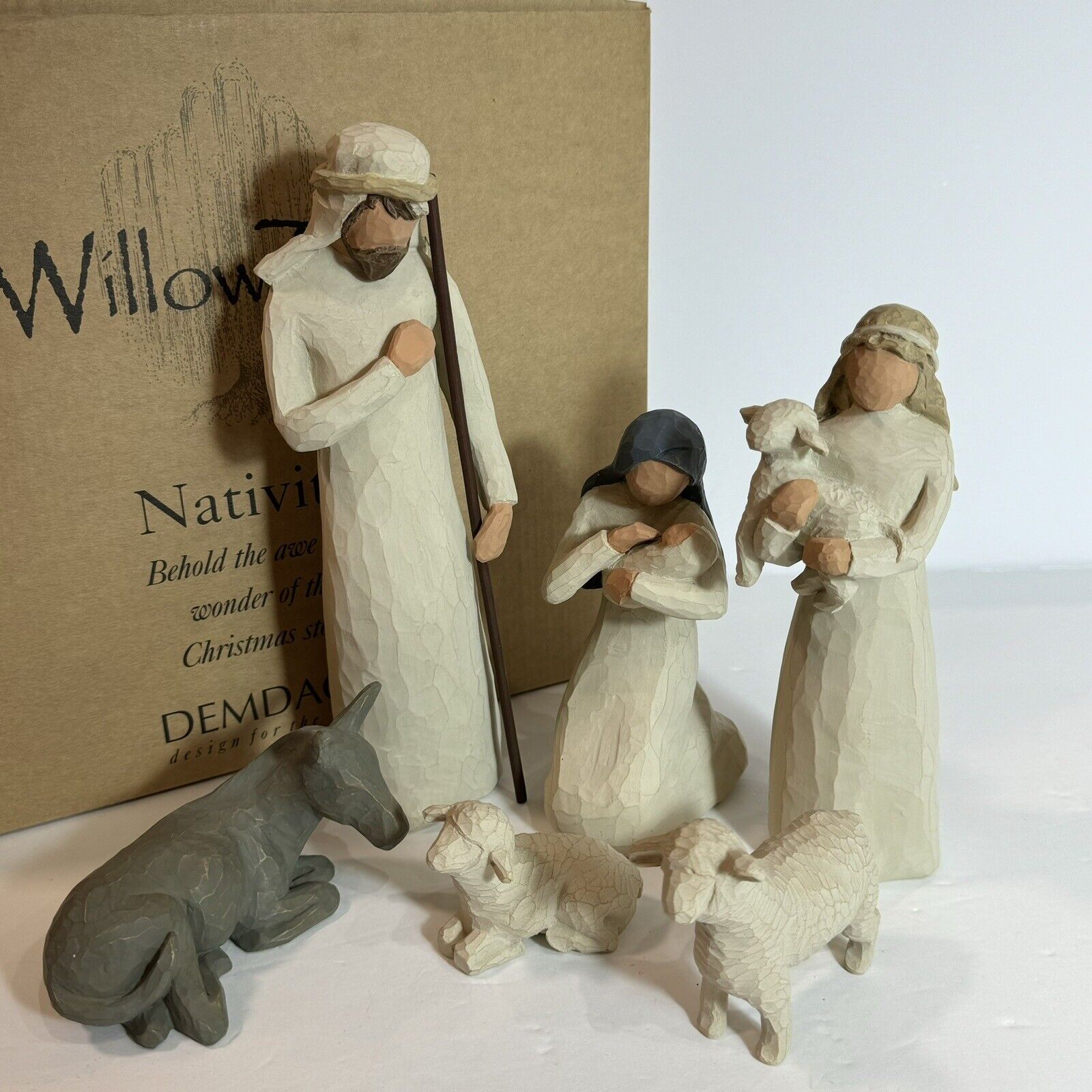1999 Willow Tree Demdaco 5 Piece Nativity Set 26005 Jesus Mary Joseph