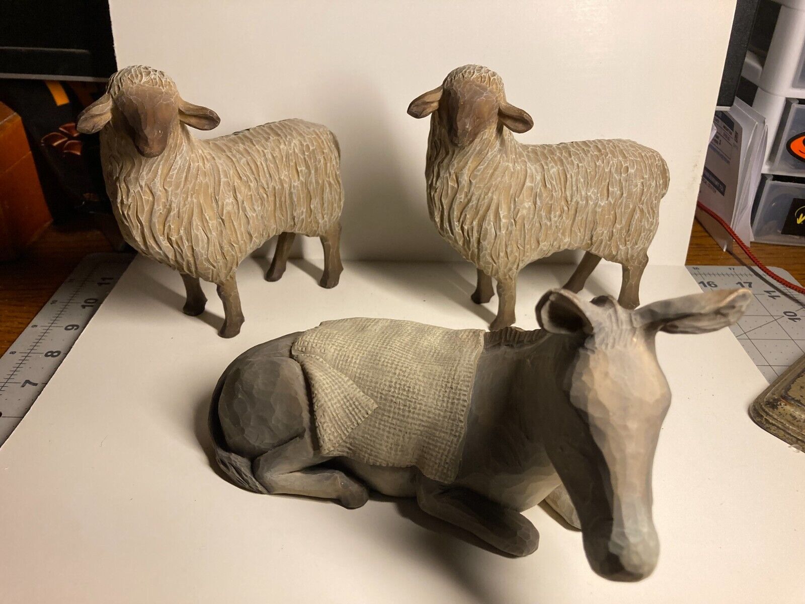 Willow Tree Nativity Stable Animals 3 Pieces Replacement Donkey & 2 Sheep Lordi