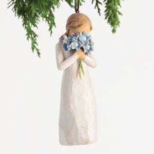 FORGET-ME-NOT ORNAMENT SCULPTURE FIGURE HAND PAINTING WILLOW TREE BY SUSAN LORDI