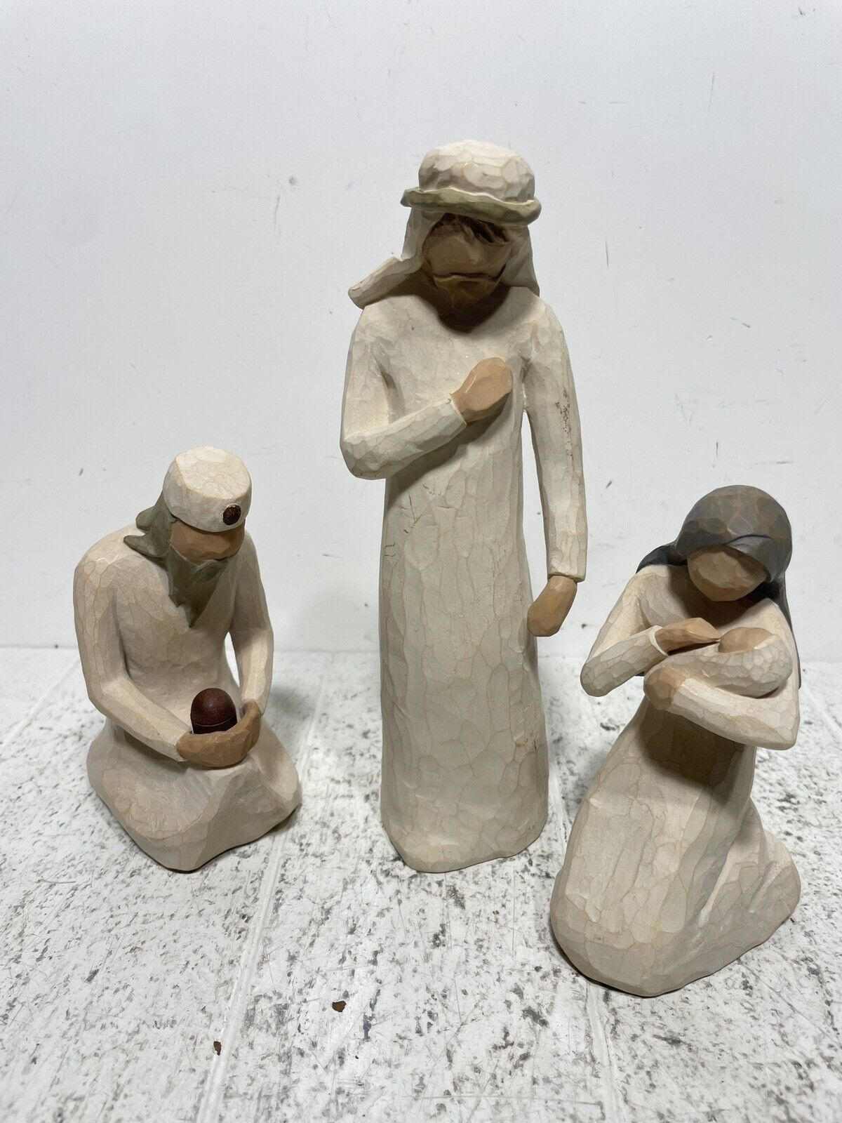 3 Pc Willow Tree Nativity Set 2000 Sue Lordi Mary & Jesus, Joseph, Wise Man