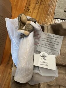 Demdaco ADORABLE YOU Willow Tree (Dark Dog) Figurine Signed by Artist Puppy New