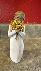 Willow Tree Angel “Warm Embrace” Yellow Flowers 5.25” 2009 Susan Lordi - Demdaco