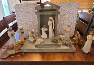 Willow Tree Nativity Set- Includes All Pieces In Picture 16 Pc Set +bonus Angel