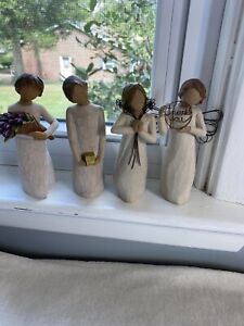 4 Willow Tree Figurines Lot Surprise Spirit of Giving Friendship Just For you