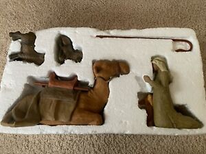 Demdaco Willow Tree Susan Lordi Shepherd and Stable Animal Figurine Set 4 Pc