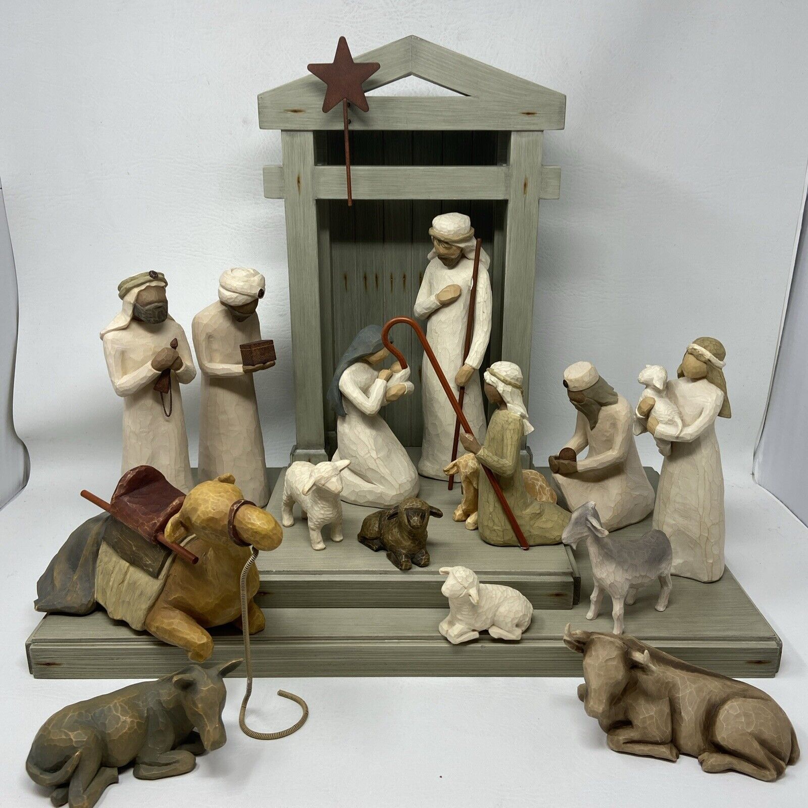 Willow Tree Nativity Set Creche Holy Family Wisemen Shepherd Stable Susan Lordi