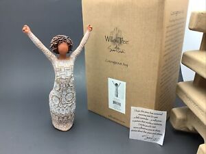 COURAGEOUS JOY FIGURE SCULPTURE HAND PAINTING WILLOW TREE BY SUSAN LORDY