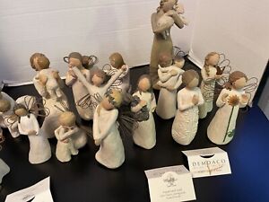 Lot Of 14 or 15 Willow Tree Figures From 2000-2005 See Description Please.