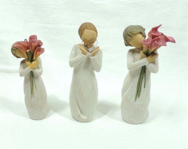 Willow Tree Lot Figurine "Bloom" + "Lots of Love" Susan Lordi Demdaco 2012