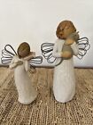 Willow Tree Angel Ornament Susan Lordi Thinking Of You W/Affection 2 Figurines