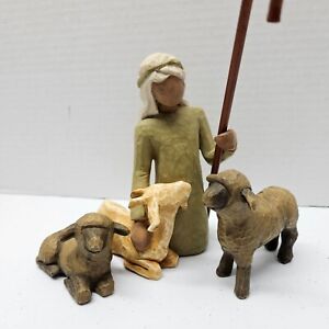 Willow Tree SHEPHERD AND ANIMALS Nativity Figure Set - 2002 Susan Lordi #26105