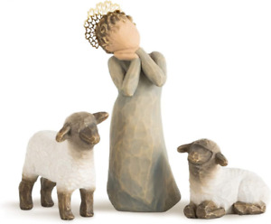 Willow Tree Little Shepherdess, Sculpted Hand-Painted Nativity Natural